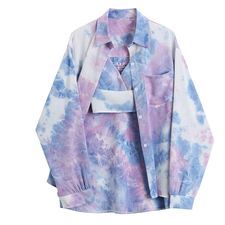 Trendy Tie-Dyed Two Piece Set for Y2K Fashion Lovers - Aesthetic Outfits