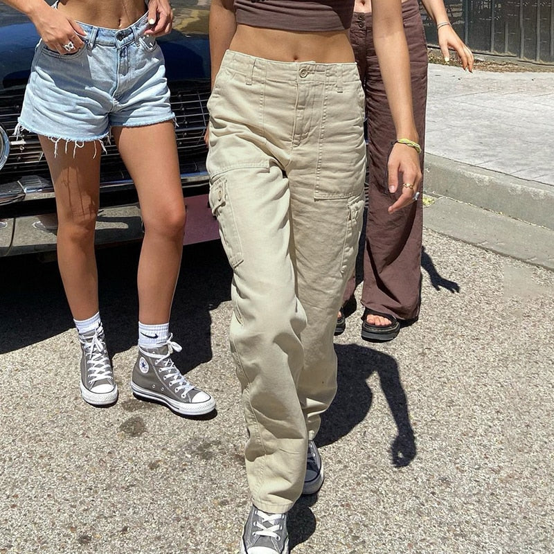 Trendy Y2K Boyfriend Cargo Pants for a Chic Coquette Aesthetic Look