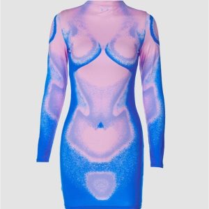 Trendy Y2K Graphic Dress for Coquette Aesthetic and Grunge Style Lovers