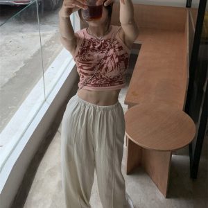 Trendy Y2K Loose Pants for a Comfy Grunge Aesthetic Look - Perfect for Casual Outfits