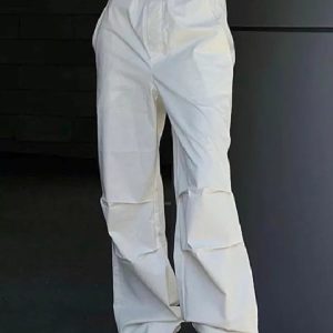 Trendy Y2K Low Rise Cargo Pants for a Chic Coquette Aesthetic Look