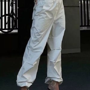 Trendy Y2K Low Rise Cargo Pants for a Chic Coquette Aesthetic Look