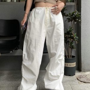 Trendy Y2K Parachute Pants for a Chic Grunge Aesthetic Look and Comfy Style