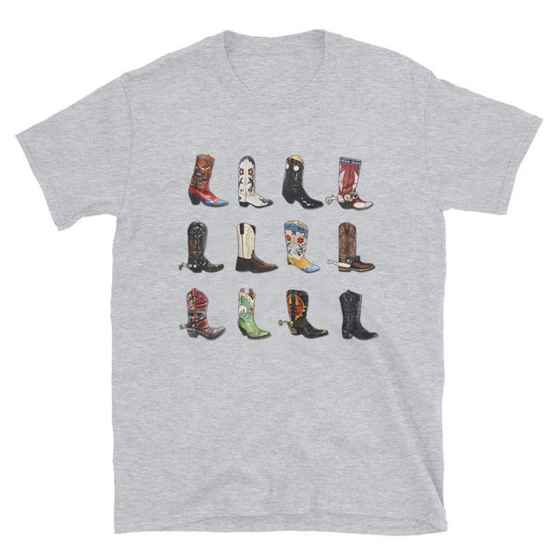 Trendy Y2K T-Shirt with Boots Print - Perfect for Summer Outfits and Grunge Aesthetic