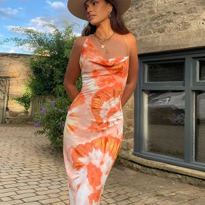 Tropical Floral Print Cami Dress - Y2K Aesthetic Summer Vibes for Effortless Style