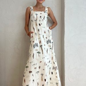 Tropical Print Knotted Maxi Dress - Y2K Aesthetic Summer Vibes for Effortless Style