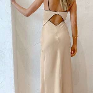 Twisted-Front Cutout Slit Cami Dress - Y2K Aesthetic Fashion for Trendy Outfits