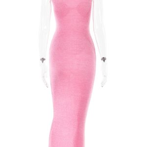 Twisted-Front Knit Tank Dress in Y2K Style - Perfect for Coquette and Grunge Aesthetics