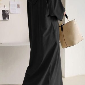 V-Neck Drawstring Hooded Dress in Y2K Style - Comfy and Chic for Aesthetic Outfits