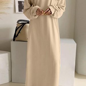 V-Neck Drawstring Hooded Dress in Y2K Style - Comfy and Chic for Aesthetic Outfits