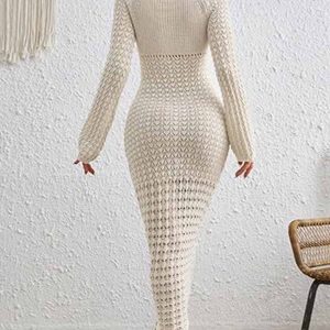 V-Neck Knitted Cutout Bodycon Midi Dress - Y2K Aesthetic Fashion for Chic Outfits