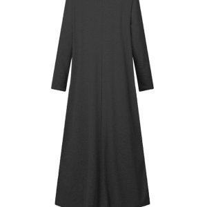 V-Neck Slit Hem Sweatshirt Dress - Y2K Aesthetic Comfy Dress for Effortless Style