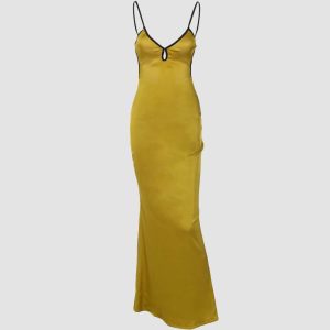 Vaessa Y2K Silken Cami Maxi Dress - Chic Coquette Aesthetic for Effortless Style