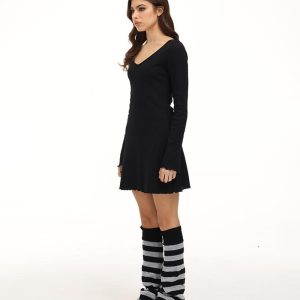 Venom Slip Flare Dress - Y2K Aesthetic with Grunge Style for Trendy Outfits