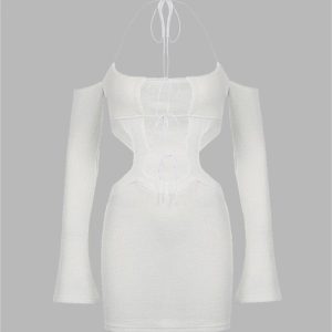 Vertex Stellar Y2K Cut Out Dress - Trendy Coquette Aesthetic for Chic Outfits