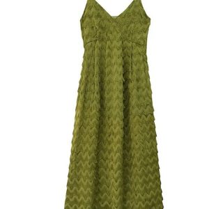 Vintage French Style Sleeveless Midi Dress for Women - Solid Slim Backless V Neck 2024 Spring Summer Fashion