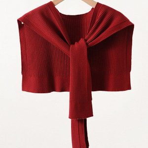 Warm Solid Shawl & Scarf - Cozy Y2K Aesthetic Layering Piece for Stylish Outfits