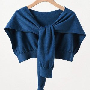 Warm Solid Shawl & Scarf - Cozy Y2K Aesthetic Layering Piece for Stylish Outfits