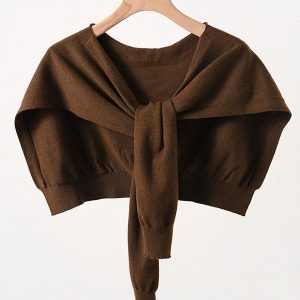 Warm Solid Shawl & Scarf - Cozy Y2K Aesthetic Layering Piece for Stylish Outfits