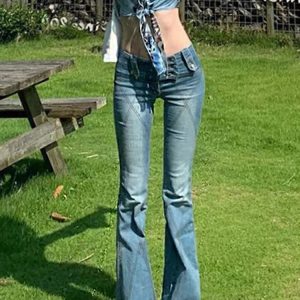 Washed High Waisted Bodycon Jeans with Belt - Vintage Slim Fit Denim for Women