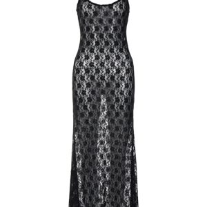 Women's Backless Mesh Suspender Dress - Sexy Y2K Aesthetic Long Dress for Chic Outfits