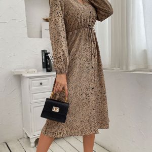 Women's Long-Sleeved Y2K Casual Dress - Versatile Coquette Aesthetic Fashion Piece