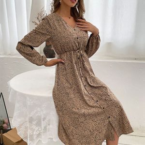 Women's Long-Sleeved Y2K Casual Dress - Versatile Coquette Aesthetic Fashion Piece