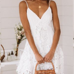 Women's Summer Lace Stitching Sexy Sling Dress - Y2K Aesthetic Fashion Essential