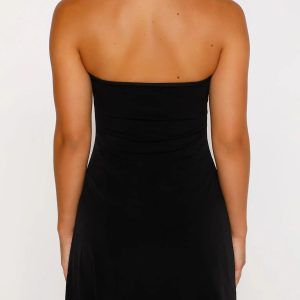 Women's Summer Strapless Open Back Mini Dress - Y2K Aesthetic Bodycon Party Dress