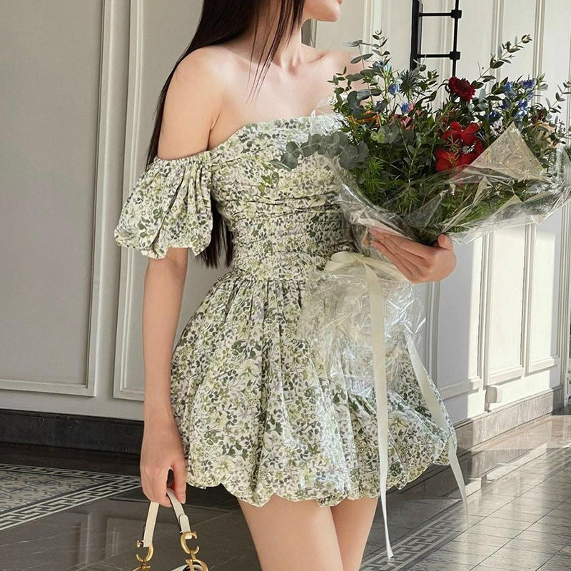 Women's Summer Y2K Fairy Dress - Casual Floral A-Swing Off-Shoulder Mini Dress