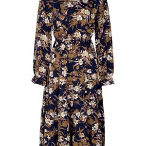 Women's V-Neck Long Sleeve Printed Dress - Y2K Aesthetic Fashion for Effortless Style