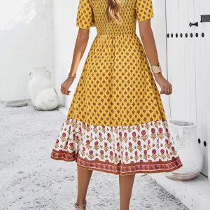 Women's Y2K Aesthetic Resort Casual Printed Dress for Cute Summer Outfits