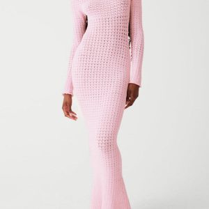 Wool Sexy Backless Mesh Long-Sleeved Dress in Pure Lust Style for Y2K Aesthetic Fashion