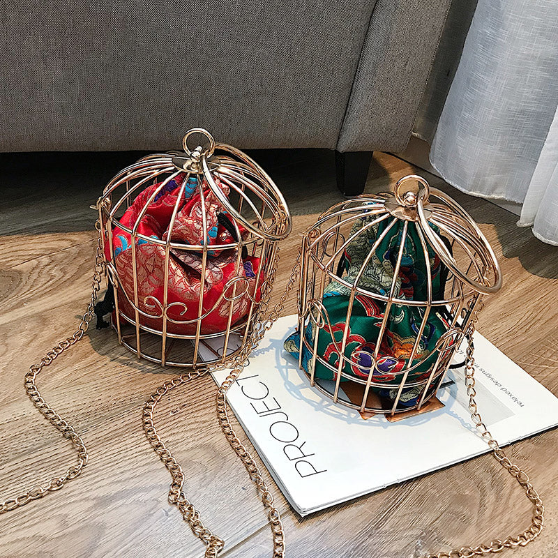 Y2K Aesthetic Bird Cage Pouch - Cute Coquette Style Accessory for Trendy Outfits