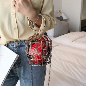 Y2K Aesthetic Bird Cage Pouch - Cute Coquette Style Accessory for Trendy Outfits