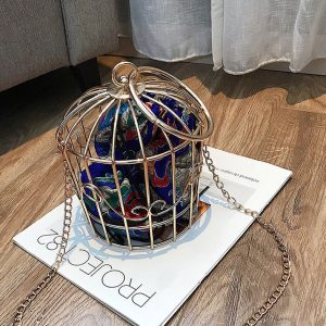 Y2K Aesthetic Bird Cage Pouch - Cute Coquette Style Accessory for Trendy Outfits