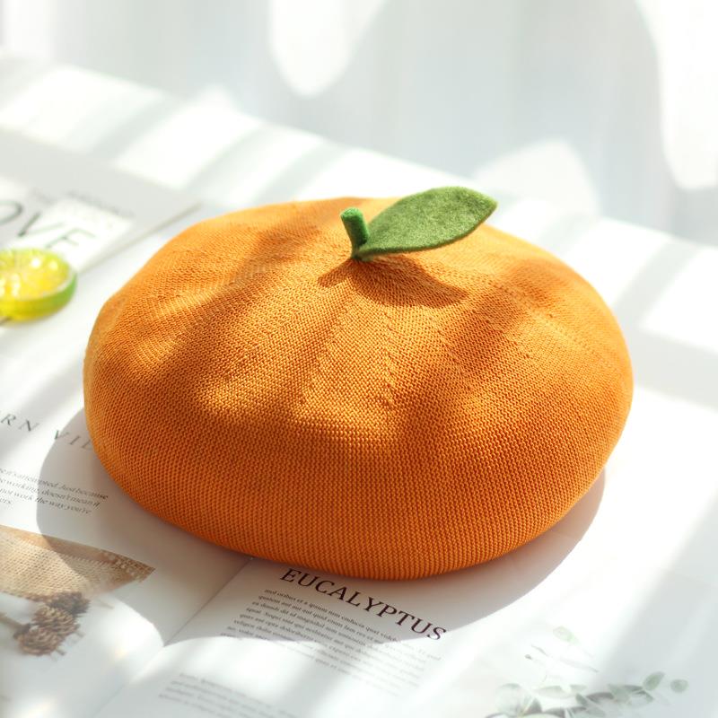 Y2K Aesthetic Cute Fruit Painter Beret for Trendy Summer Outfits and 90s Fashion Vibes