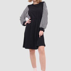 Y2K Aesthetic Drawstring Waist Long Sleeve Dress for Trendy Coquette Style