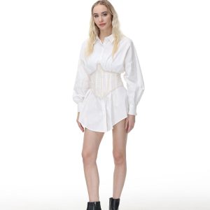 Y2K Aesthetic Escapism Shirt Dress - Trendy Coquette Style for Effortless Chic Looks