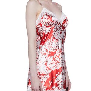 Y2K Aesthetic Halloween Bloody Stain Mini Dress for Grunge and Coquette Style