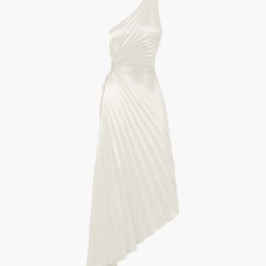 **Y2K Aesthetic In Pleat Satin Cutout Long Dress for Chic Coquette Style**