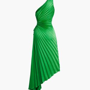 **Y2K Aesthetic In Pleat Satin Cutout Long Dress for Chic Coquette Style**