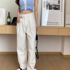 Y2K Aesthetic Jessica Loose Pants - Comfy Vintage-Inspired Wide-Leg Trousers for Effortless Style