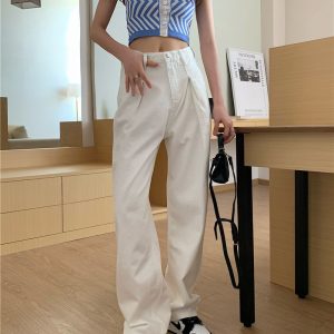 Y2K Aesthetic Jessica Loose Pants - Comfy Vintage-Inspired Wide-Leg Trousers for Effortless Style