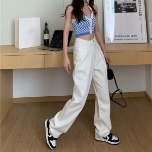 Y2K Aesthetic Jessica Loose Pants - Comfy Vintage-Inspired Wide-Leg Trousers for Effortless Style