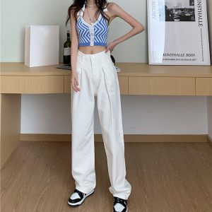 Y2K Aesthetic Jessica Loose Pants - Comfy Vintage-Inspired Wide-Leg Trousers for Effortless Style