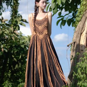 Y2K Aesthetic Loose Summer Maxi Dress for Travel & Beach Getaways