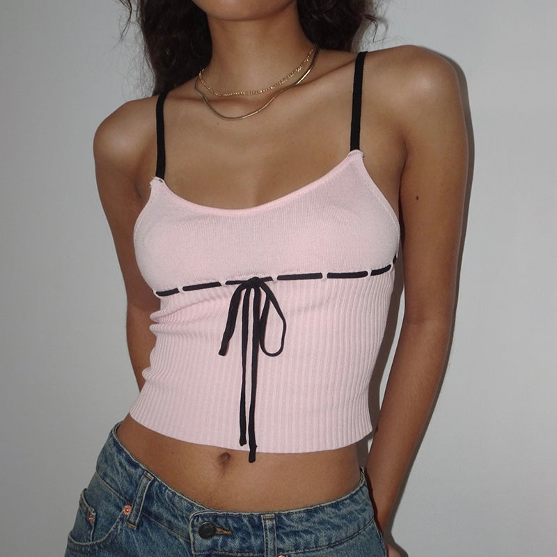 Y2K Aesthetic Nethra Tank Top - Cute Crop Top for Coquette and Grunge Style Outfits