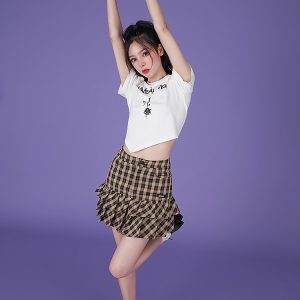 Y2K Aesthetic Plaid Frill Mini Skirt - Cute Retro Style for Trendy Outfits