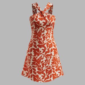 Y2K Aesthetic Printed Strap Short Dress - Cute and Comfy for Trendy Outfits